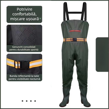 Chiloți îngroșați cu buzunar mare la piept, haine de pescuit pe jumătate de lungime și haine de pescuit la piept, pantaloni de vad, haine noi de groapă, chiloți