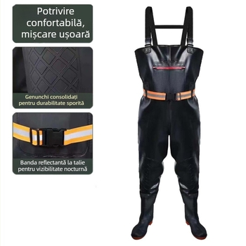 Chiloți îngroșați cu buzunar mare la piept, haine de pescuit pe jumătate de lungime și haine de pescuit la piept, pantaloni de vad, haine noi de groapă, chiloți