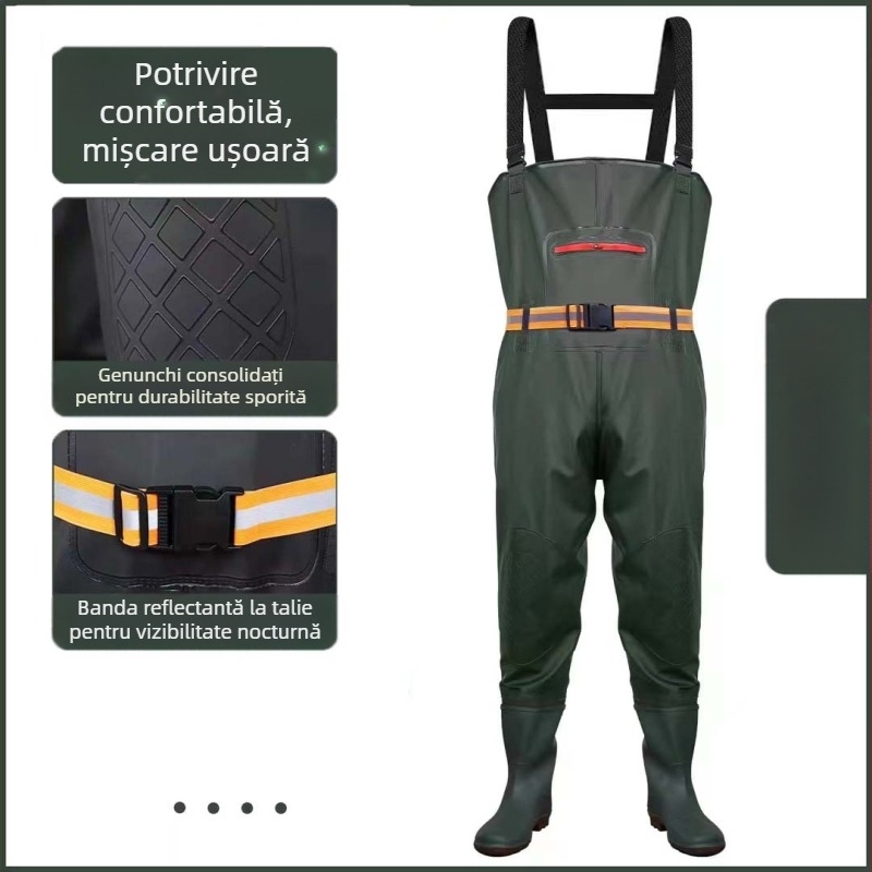 Chiloți îngroșați cu buzunar mare la piept, haine de pescuit pe jumătate de lungime și haine de pescuit la piept, pantaloni de vad, haine noi de groapă, chiloți