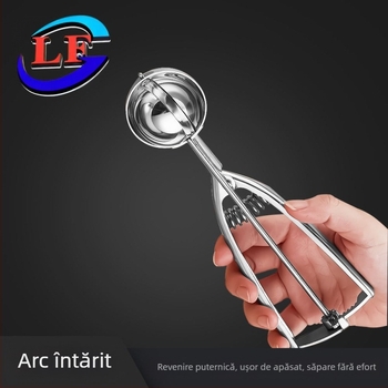 Lingură de înghețată din oțel inoxidabil, lingură de înghețată, lingură de fructe cu bile, îngroșată, ușor de curățat, lingură de înghețată, lingură de săpat cu bile