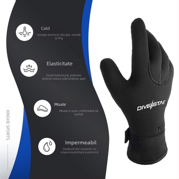 Mănuși de scufundări Qianxing 3/5 mm pentru snorkeling și surfing, antiderapante, anti-tăiere, calde, rezistente la uzură, pentru înot, pescuit și prinderea peștelui pe timp de iarnă, în stoc