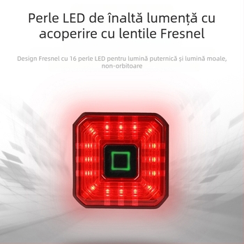 Enlee, lumină spate pentru bicicletă, frână, lumină spate inteligentă cu încărcare, LED, lumină de avertizare impermeabilă pentru mers pe timp de noapte, echipament de echitație