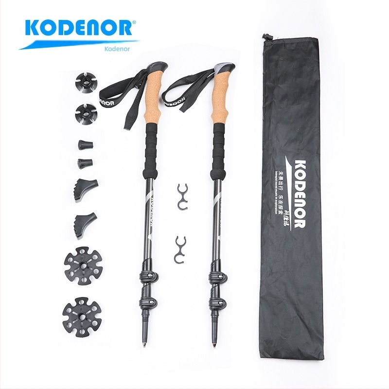 Baston de mers din fibră de carbon Kedeno Outdoor Kdn-001, telescopic, cu trei secțiuni, blocare externă, pliabil, baston de trekking ușor