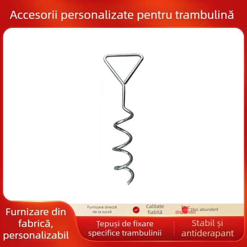 Furnizare transfrontalieră exclusivă de la producători: Cuie spiralate pentru sol, Cuie pentru sol pentru trambulină, Cuie pentru teren de camping, Fixatori de cuie pentru sol de cort, Camping