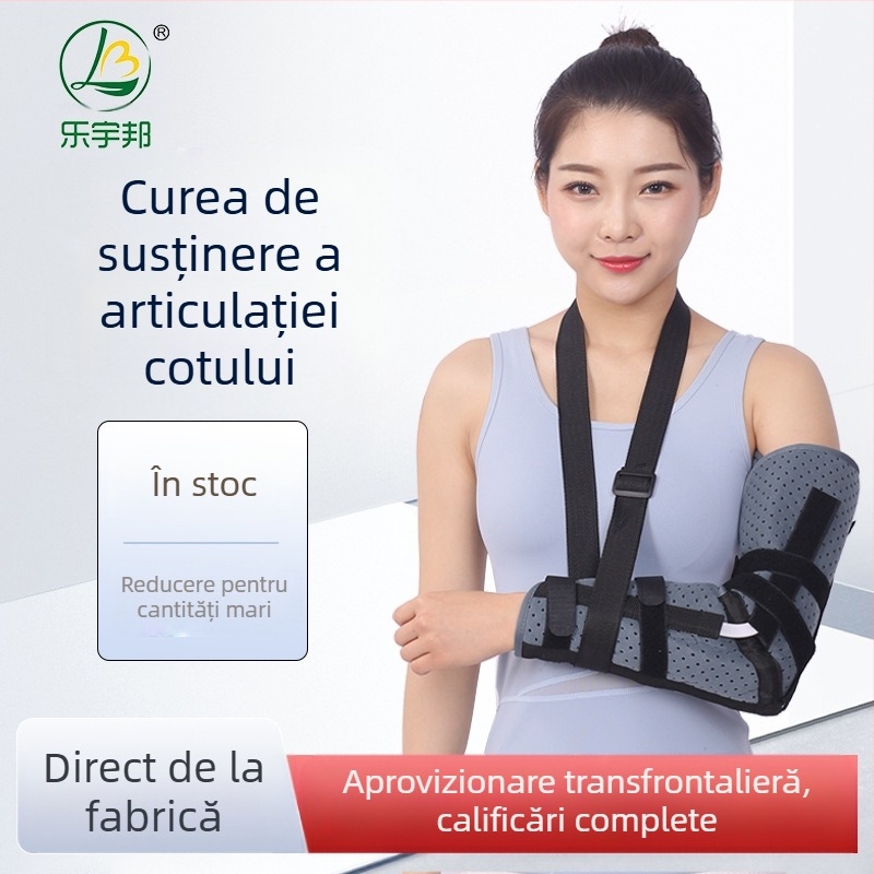 Leyubang Centură de fixare a articulației cotului, membru superior, atelă pentru cot, humerus, fixare braț, gata făcută, perforată, respirabilă, cot