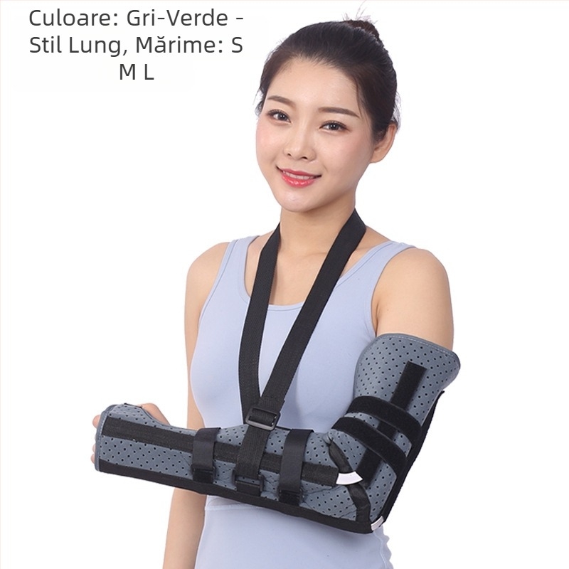 Leyubang Centură de fixare a articulației cotului, membru superior, atelă pentru cot, humerus, fixare braț, gata făcută, perforată, respirabilă, cot