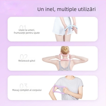 Inel de yoga cu spate deschis pentru umeri, inel de relaxare și stretch, inel Pilates TPR moale pentru fascie, inel de fitness