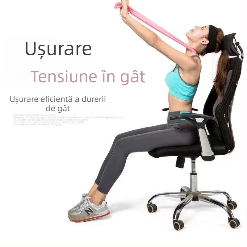 Bandă elastică pentru yoga, bandă de rezistență pentru fitness, bandă elastică pentru antrenament, TPE, bandă elastică pentru umeri deschiși, tracțiune de 1,5 m