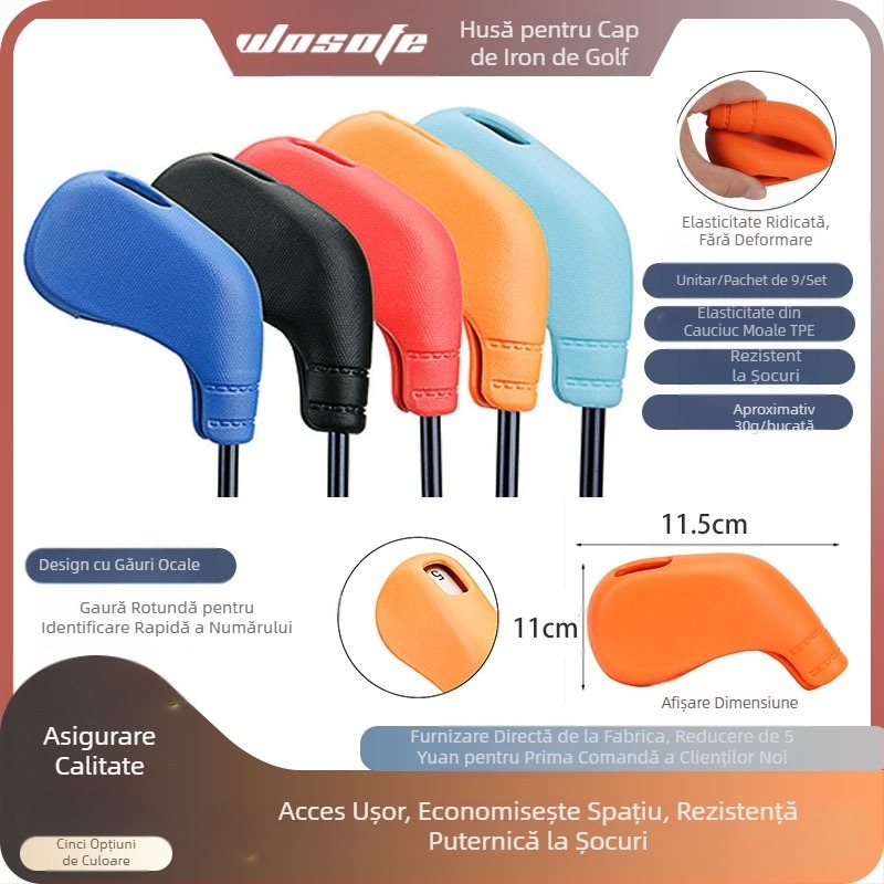 Sursă fabrică en-gros nou Golftpe Club capac protector moale din cauciuc elastic fier capac Golf Club capac
