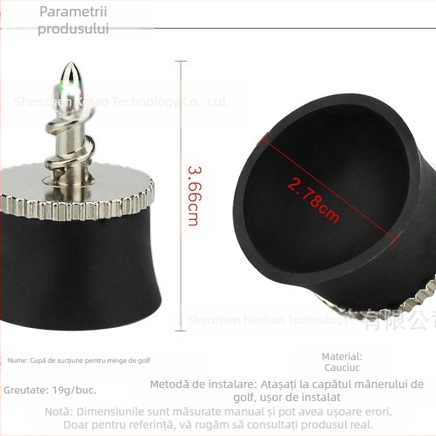 Mini pick-up de mingi de golf cu ventuză cu un singur șurub, cu pick-up de mingi portabil și ușor