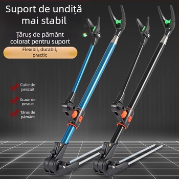 Suport pentru undiță de pescuit, inserat colorat, retractabil rotativ, cutie de pescuit, suport pentru undiță de mână, suport pentru baterie din oțel inoxidabil, suport pentru undiță de pescuit