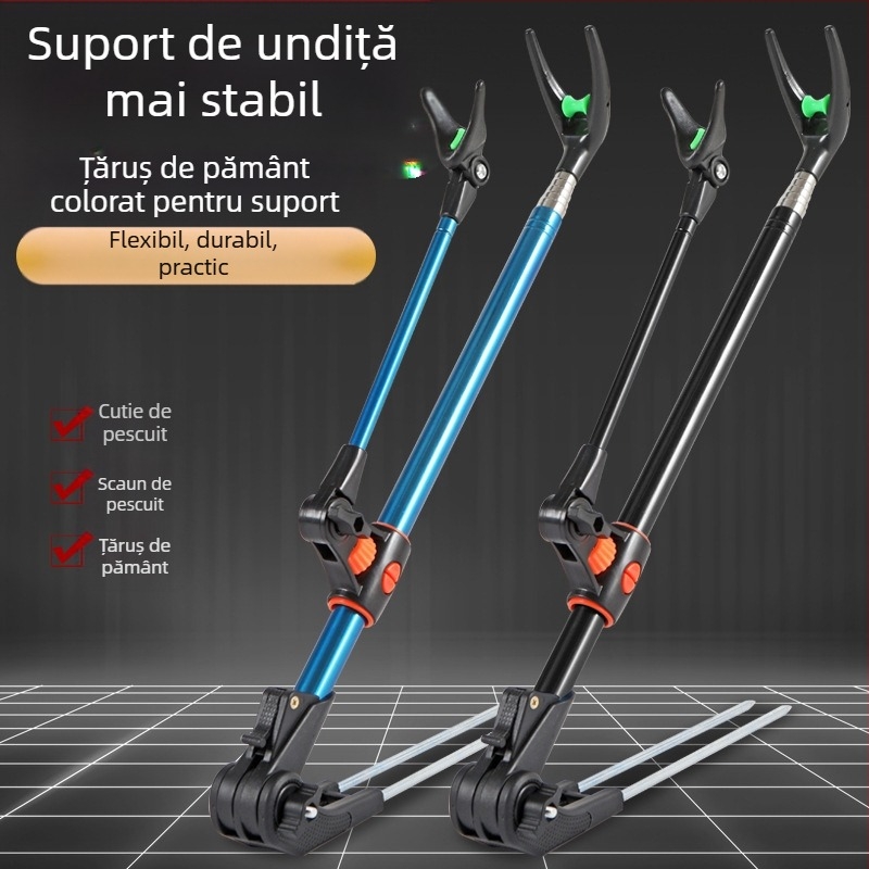 Suport pentru undiță de pescuit, inserat colorat, retractabil rotativ, cutie de pescuit, suport pentru undiță de mână, suport pentru baterie din oțel inoxidabil, suport pentru undiță de pescuit