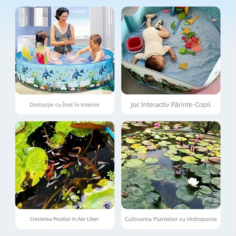 Piscină gonflabilă mare în aer liber, piscină rotundă pentru acasă, piscină pliabilă interioară pentru copii, o generație de păr