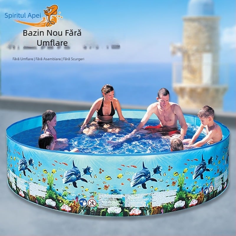 Piscină gonflabilă mare în aer liber, piscină rotundă pentru acasă, piscină pliabilă interioară pentru copii, o generație de păr