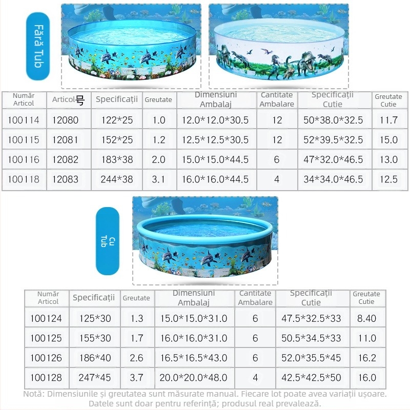 Piscină gonflabilă mare în aer liber, piscină rotundă pentru acasă, piscină pliabilă interioară pentru copii, o generație de păr