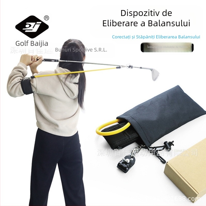 Coardă elastică pentru exerciții de golf Baijia, cu eliberare a swingului, pentru bărbați și femei, BJ-232, minge de golf