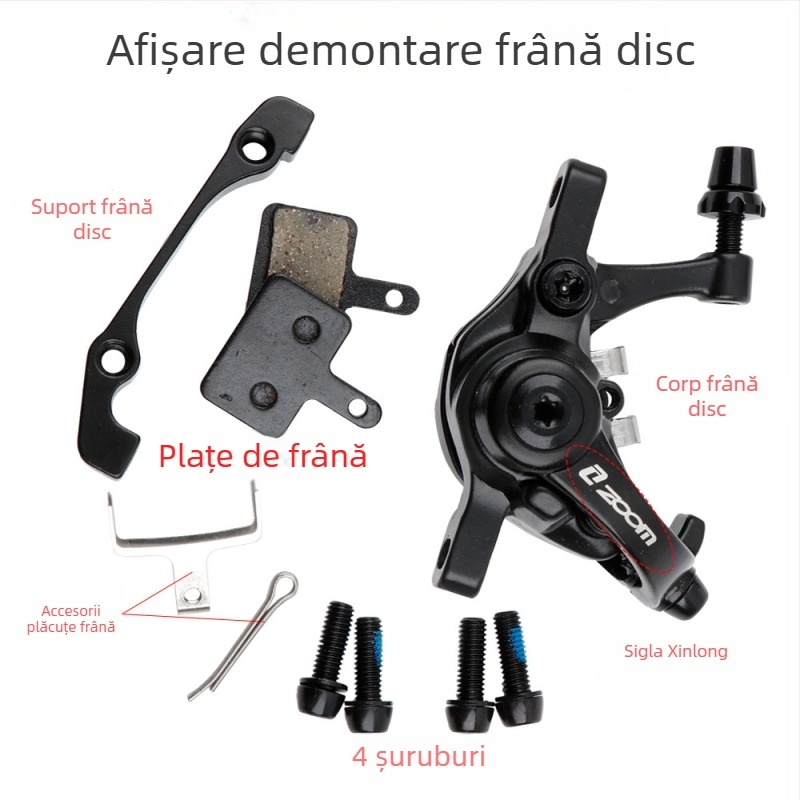 În stoc, frână cu disc pentru bicicletă, frână cu disc din aliaj de aluminiu, ZOOM, frână față Xinlong, frână spate, frână de munte