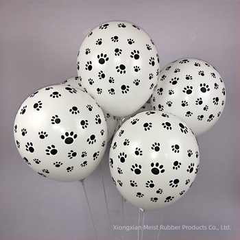 Balon cu amprentă de cățeluș, latex alb îngroșat, desene animate, aranjament de ziua de naștere, decorare petrecere, temă animală, jucărie balon