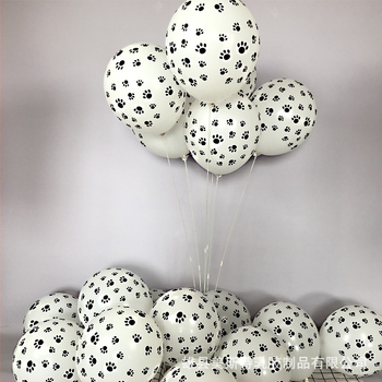 Balon cu amprentă de cățeluș, latex alb îngroșat, desene animate, aranjament de ziua de naștere, decorare petrecere, temă animală, jucărie balon