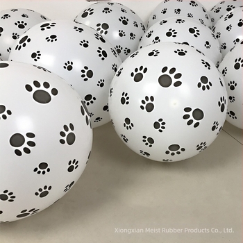 Balon cu amprentă de cățeluș, latex alb îngroșat, desene animate, aranjament de ziua de naștere, decorare petrecere, temă animală, jucărie balon