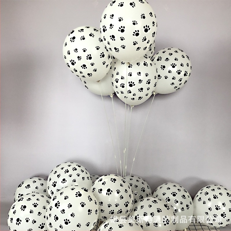 Balon cu amprentă de cățeluș, latex alb îngroșat, desene animate, aranjament de ziua de naștere, decorare petrecere, temă animală, jucărie balon