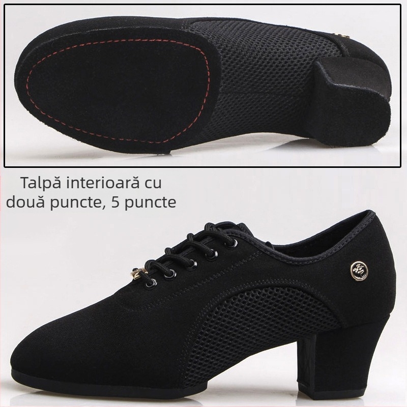 Pantofi de dans latino pentru femei adulte, pantofi de dans cu toc mediu și talpă moale, dans pătrat, dans marinaresc, pantofi de dans modern, respirabili și ușori