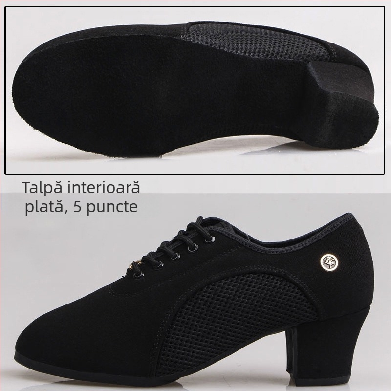 Pantofi de dans latino pentru femei adulte, pantofi de dans cu toc mediu și talpă moale, dans pătrat, dans marinaresc, pantofi de dans modern, respirabili și ușori