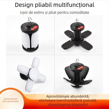 Lumină de camping în aer liber cu LED-uri reîncărcabile și solare, vânzare fierbinte transfrontalieră, iluminat cadou pentru casă, lumină solară reîncărcabilă, trei pagini, patru pagini