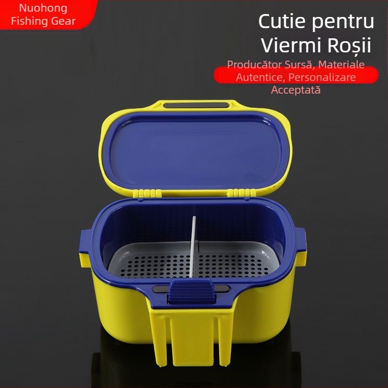 Cutie pentru râme, cutie pentru momeală vie pentru pescuit maritim, cutie hidratantă, cutie pentru momeală de pescuit, cutie pentru momeală vie pentru insecte, accesorii pentru echipamente de pescuit, cutie pentru râme, cutie pentru viermi roșii