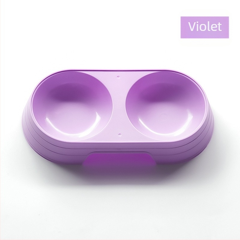 Bol anti-șoc pentru câini, sursă de fabrică, bol dublu, bol rotund pentru pisici, ușor de curățat, bol simplu din plastic îngroșat, bol pentru animale de companie