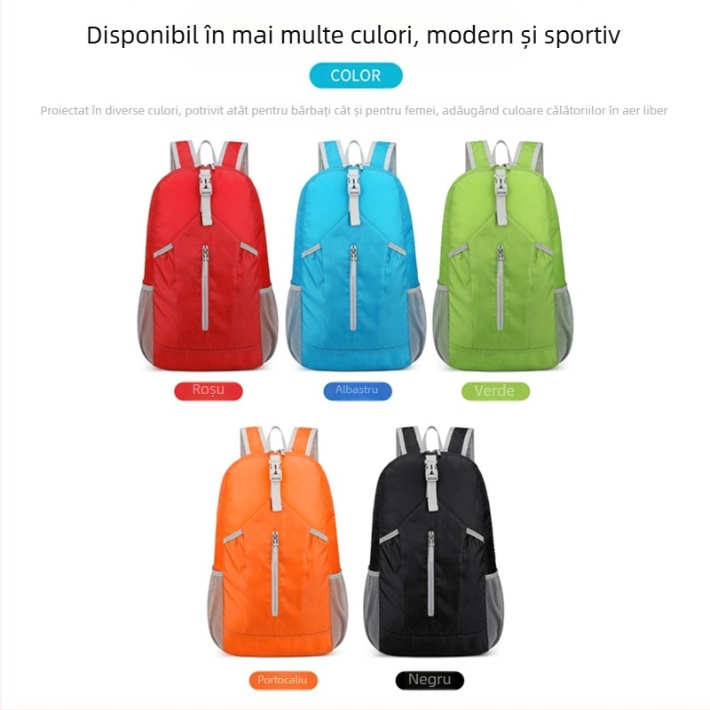 Rucsac pliabil în aer liber unisex pentru alpinism, geantă casual de călătorie portabilă mică, rucsac din piele, nou