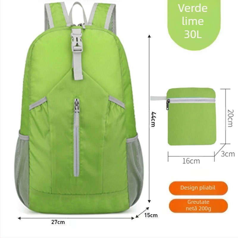 Rucsac pliabil în aer liber unisex pentru alpinism, geantă casual de călătorie portabilă mică, rucsac din piele, nou