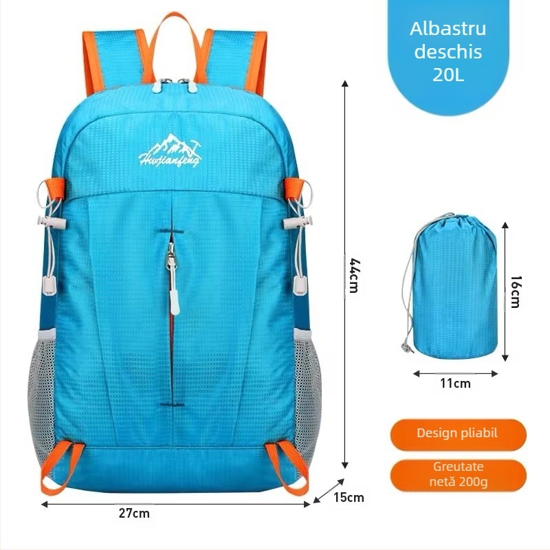 Rucsac pliabil în aer liber unisex pentru alpinism, geantă casual de călătorie portabilă mică, rucsac din piele, nou