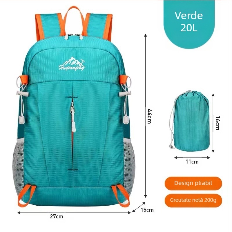 Rucsac pliabil în aer liber unisex pentru alpinism, geantă casual de călătorie portabilă mică, rucsac din piele, nou