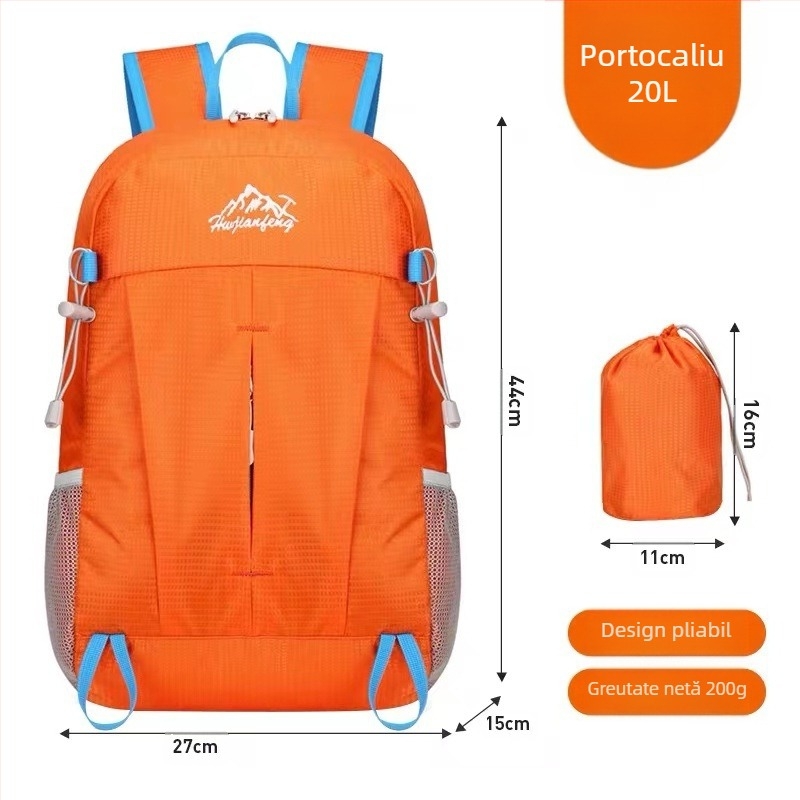 Rucsac pliabil în aer liber unisex pentru alpinism, geantă casual de călătorie portabilă mică, rucsac din piele, nou