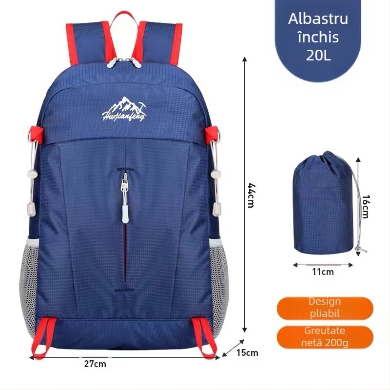 Rucsac pliabil în aer liber unisex pentru alpinism, geantă casual de călătorie portabilă mică, rucsac din piele, nou