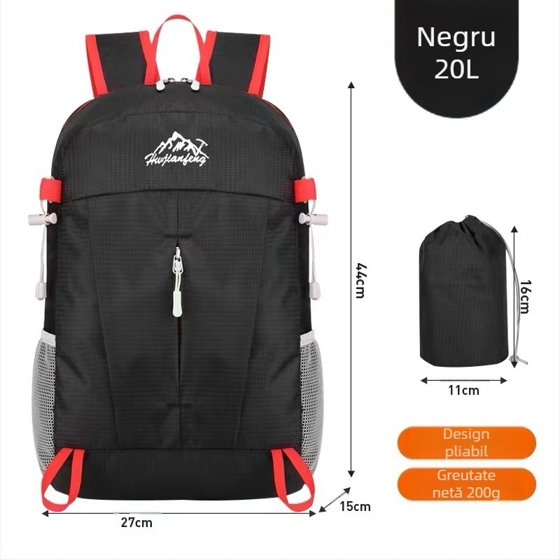 Rucsac pliabil în aer liber unisex pentru alpinism, geantă casual de călătorie portabilă mică, rucsac din piele, nou