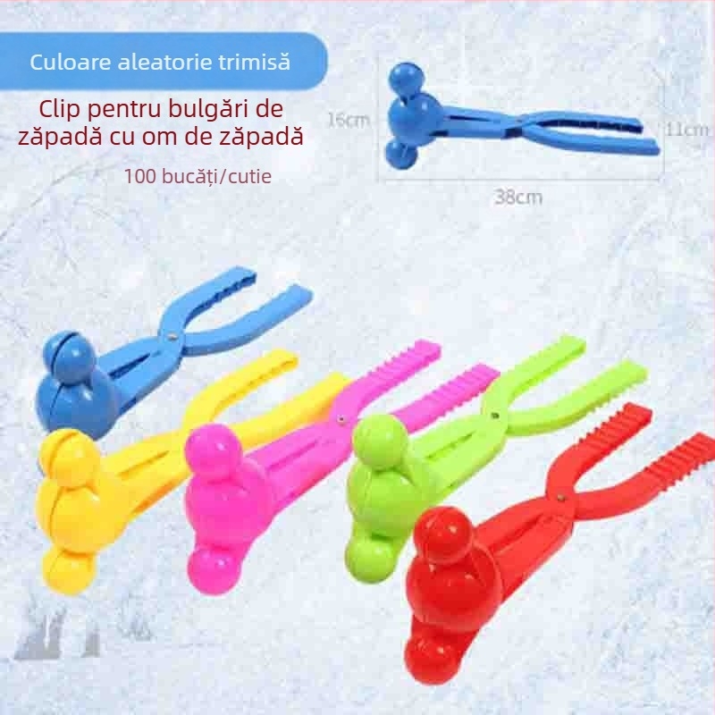 Clemă de bulgăre de zăpadă care se joacă în nisip și în apă, jucării de iarnă pentru copii, jucării pentru exterior, bebeluși care se joacă în zăpadă, instrument interactiv de luptă cu bulgări de zăpadă