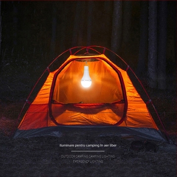 Bec solar de încărcare, lumină de noapte pentru tarabă, lumină LED mobilă pentru camping, pană de curent, iluminat de urgență pentru exterior