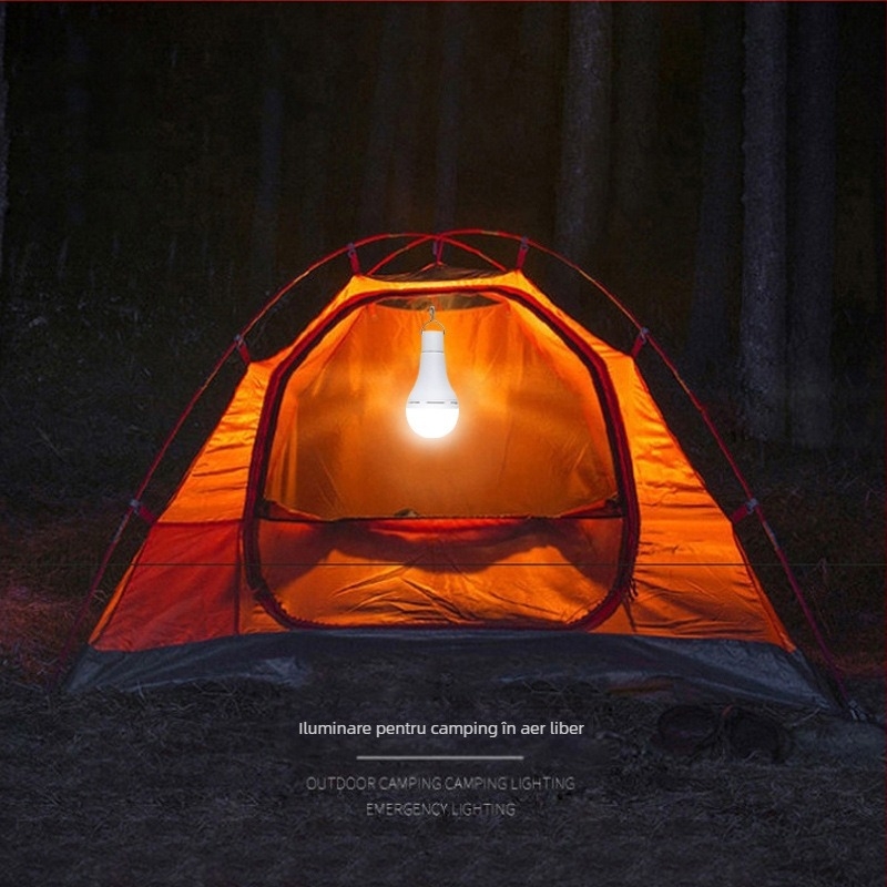 Bec solar de încărcare, lumină de noapte pentru tarabă, lumină LED mobilă pentru camping, pană de curent, iluminat de urgență pentru exterior