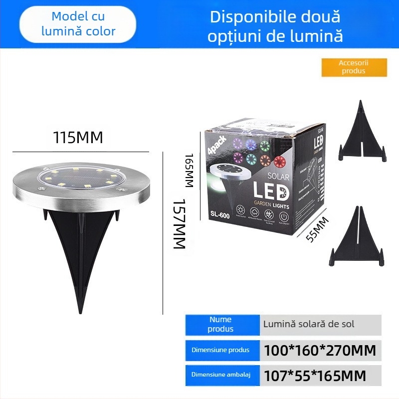 Lumină de podea impermeabilă pentru exterior, cu LED, lumină pentru scară exterioară, lumină solară îngropată, lumină decorativă pentru grădină, curte, peisaj