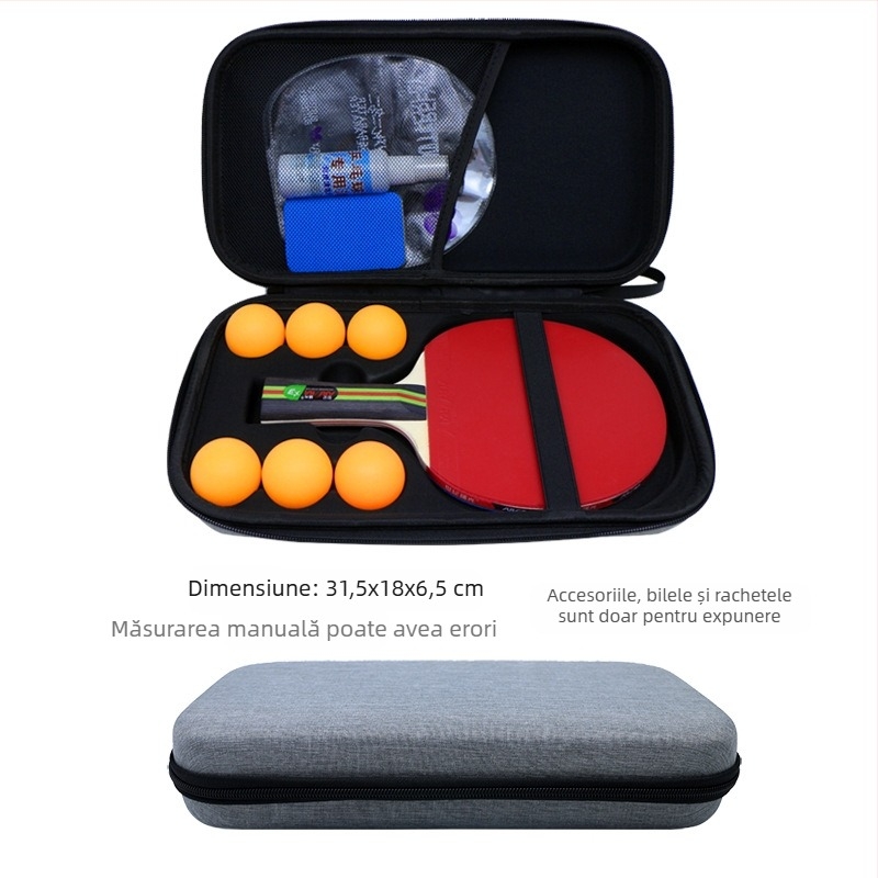 Geantă de rachetă de tenis de masă transfrontalieră, de vânzare fierbinte, sport, portabilă, cu carcasă rigidă anti-cădere, rezistentă la uzură, 2 genți de depozitare EVA, produs nou