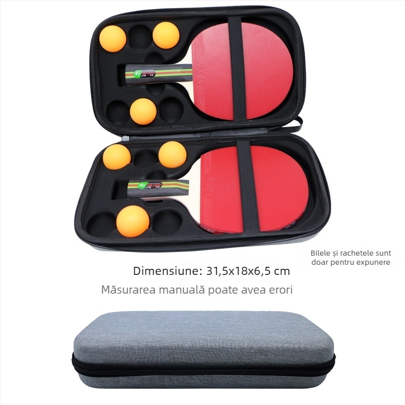 Geantă de rachetă de tenis de masă transfrontalieră, de vânzare fierbinte, sport, portabilă, cu carcasă rigidă anti-cădere, rezistentă la uzură, 2 genți de depozitare EVA, produs nou