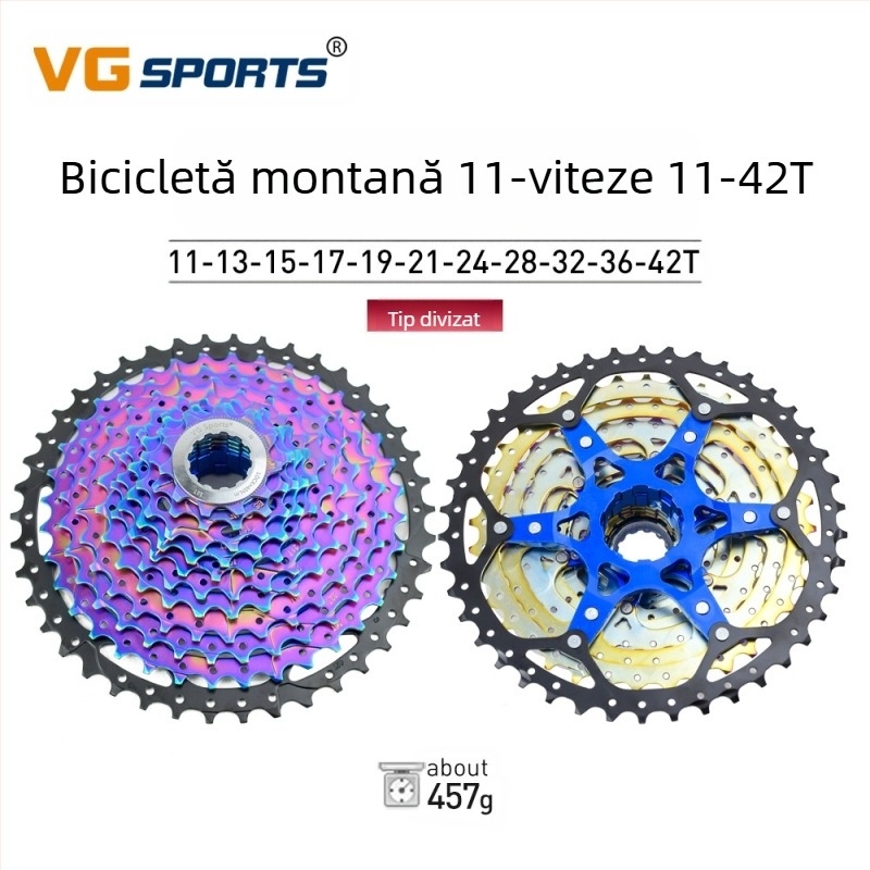 VG Sports 8/9/10/11/12 viteze, ușoare și colorate, casetă pentru biciclete de munte, volantă split, 12 viteze, 50