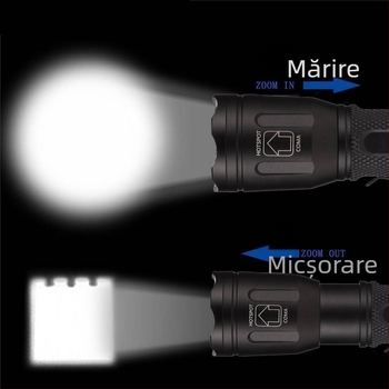 Lanternă X32 cu lumină puternică 4 în 1, multifuncțională, zoom, RGBW, roșu, verde, albastru și alb, focalizare în patru culori