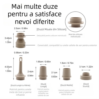 Pompă de aer nouă pentru camping în aer liber, pompă de aer convenabilă, compactă și de mare putere, pompă de aer multifuncțională cu iluminare de camping