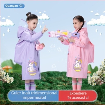 Pelerina de ploaie pentru copii, poncho cu desene animate, pentru grădiniță, școală primară, cu ghiozdan, scaun, băieți și fete, pelerina de ploaie, en-gros