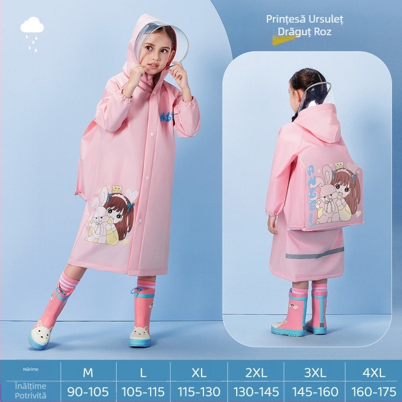 Pelerina de ploaie pentru copii, poncho cu desene animate, pentru grădiniță, școală primară, cu ghiozdan, scaun, băieți și fete, pelerina de ploaie, en-gros