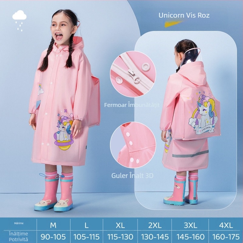 Pelerina de ploaie pentru copii, poncho cu desene animate, pentru grădiniță, școală primară, cu ghiozdan, scaun, băieți și fete, pelerina de ploaie, en-gros