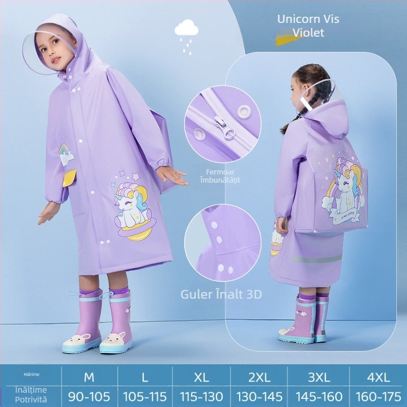 Pelerina de ploaie pentru copii, poncho cu desene animate, pentru grădiniță, școală primară, cu ghiozdan, scaun, băieți și fete, pelerina de ploaie, en-gros